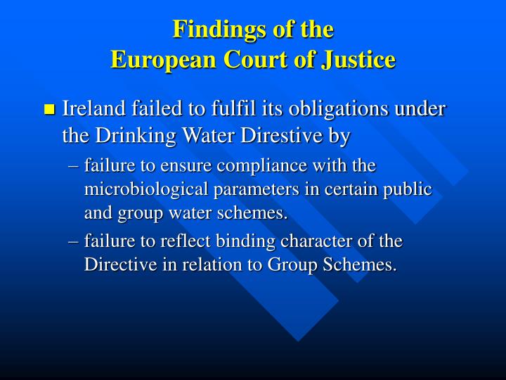 findings of the european court of justice