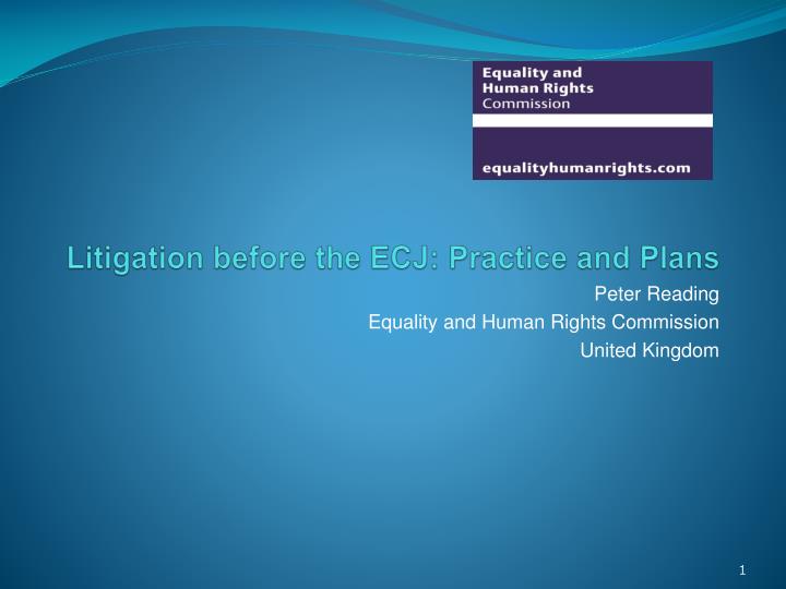 litigation before the ecj practice and plans