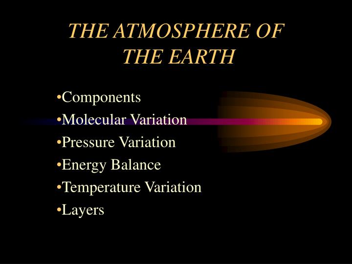 the atmosphere of the earth