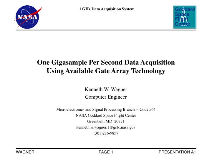 one gigasample per second data acquisition using available gate array technology
