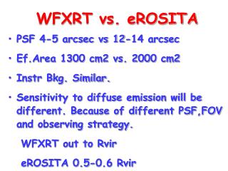 WFXRT vs. eROSITA