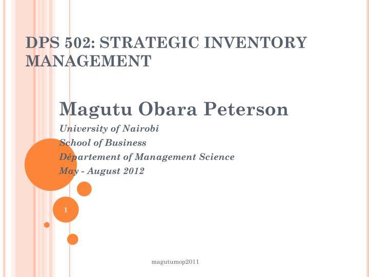 dps 502 strategic inventory management