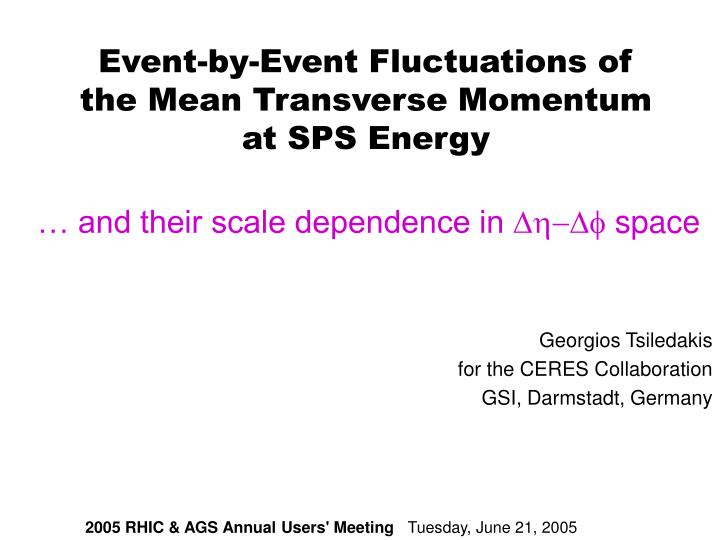 event by event fluctuations of the mean transverse momentum at sps energy