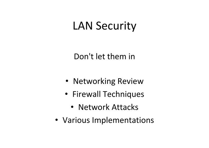 lan security