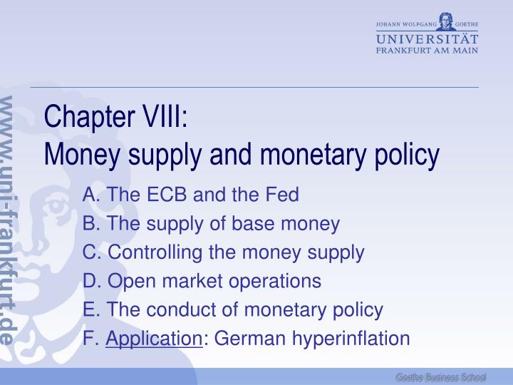 chapter viii money supply and monetary policy
