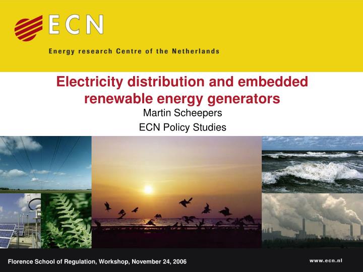 electricity distribution and embedded renewable energy generators
