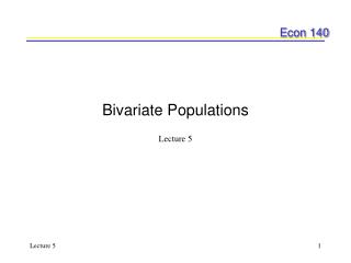 Bivariate Populations