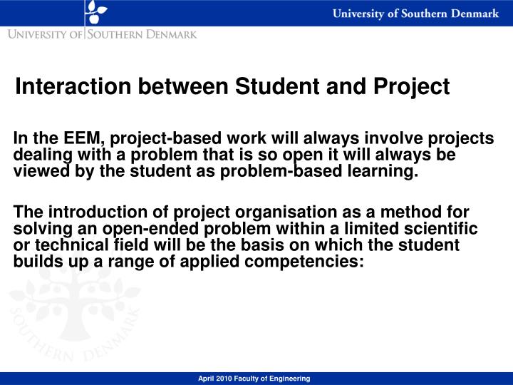 interaction between student and project