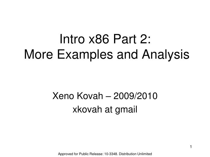 intro x86 part 2 more examples and analysis