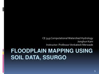 Floodplain mapping using soil data, ssurgo