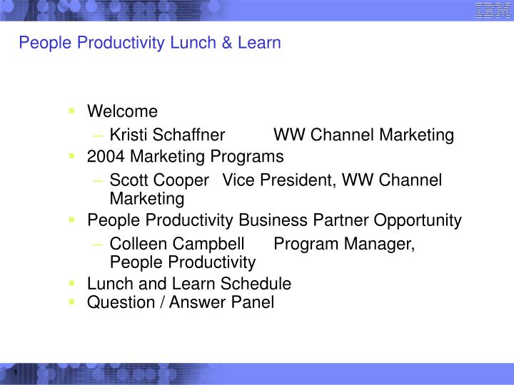 people productivity lunch learn