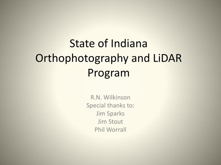 state of indiana orthophotography and lidar program