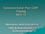 Corrective Action Plan (CAP) Training 2012-13 - slide 1