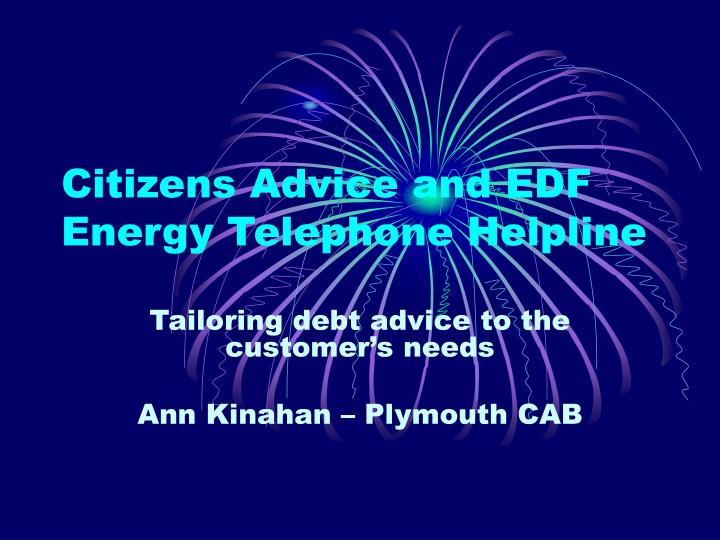 citizens advice and edf energy telephone helpline