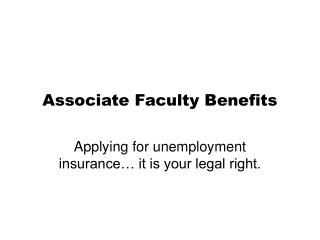Associate Faculty Benefits