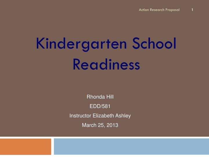kindergarten school readiness