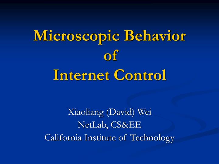 microscopic behavior of internet control