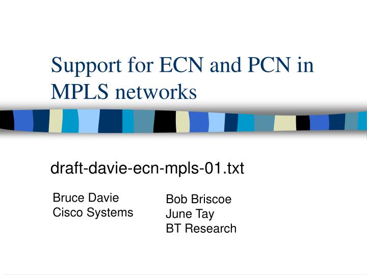 support for ecn and pcn in mpls networks