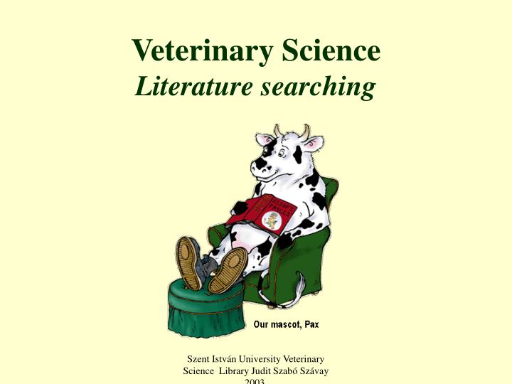 veterinary science literature searching
