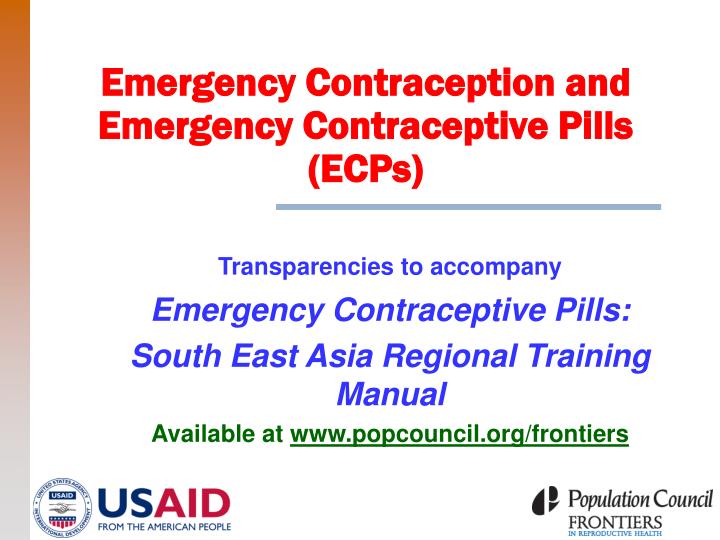 emergency contraception and emergency contraceptive pills ecps