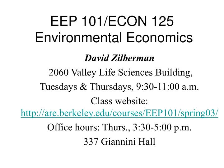 eep 101 econ 125 environmental economics