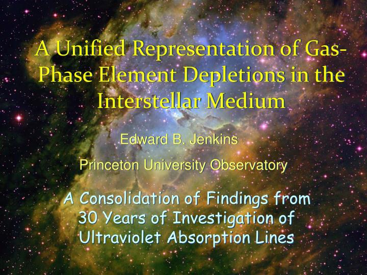 a unified representation of gas phase element depletions in the interstellar medium