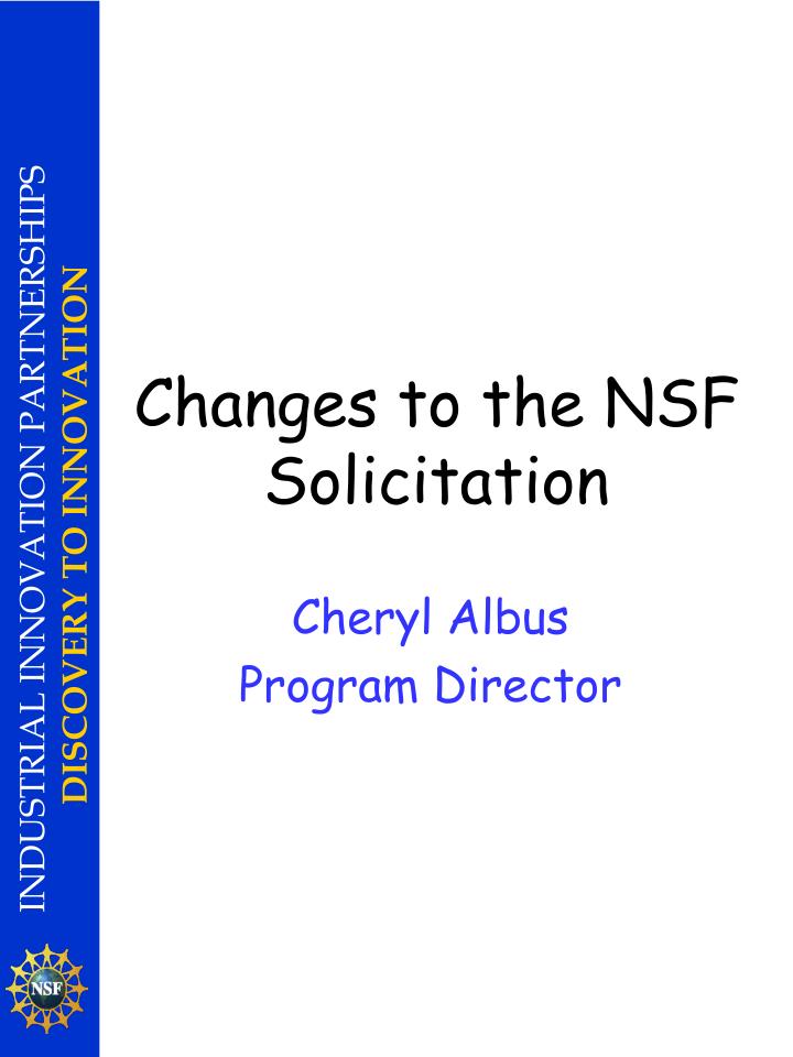 changes to the nsf solicitation