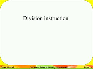 Division instruction