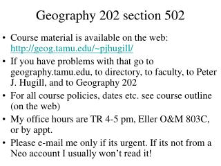 Geography 202 section 502