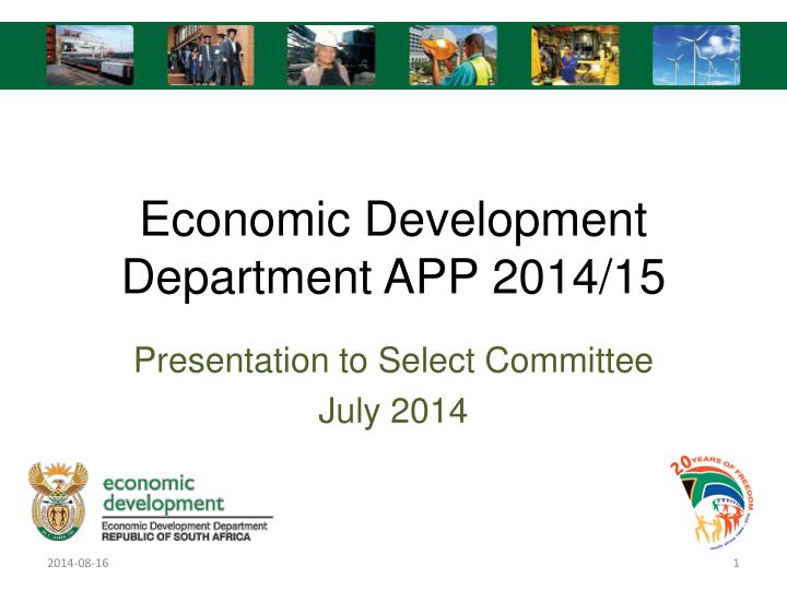 economic development department app 2014 15