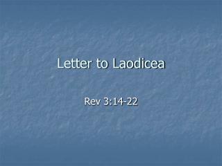 Letter to Laodicea