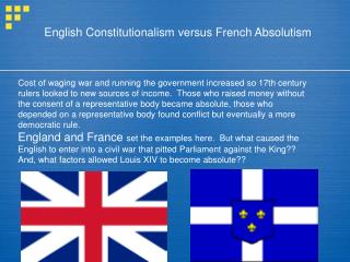 English Constitutionalism versus French Absolutism