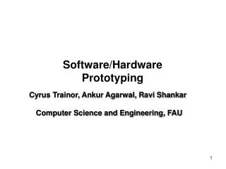 Software/Hardware Prototyping