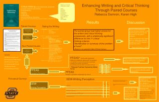 Enhancing Writing and Critical Thinking Through Paired Courses Rebecca Damron, Karen High