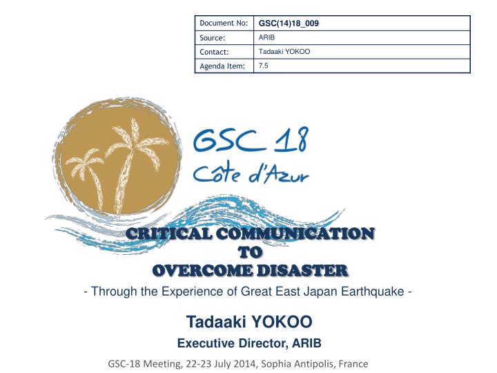 critical communication to overcome disaster
