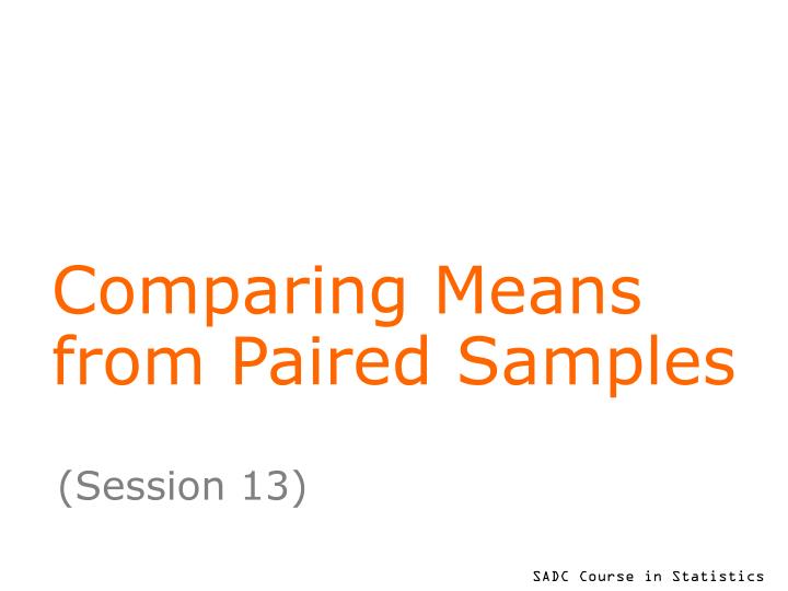 comparing means from paired samples