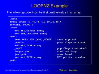 LOOPNZ Example