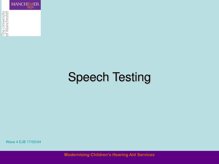 speech testing