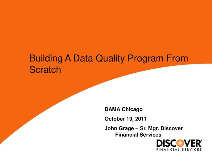 building a data quality program from scratch