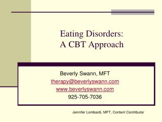Eating Disorders: A CBT Approach