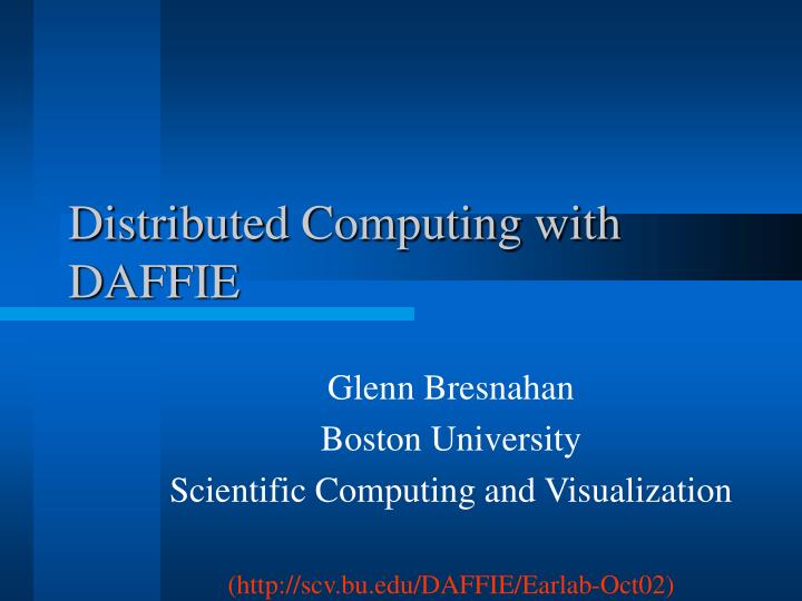 distributed computing with daffie