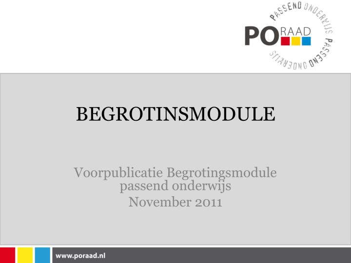 begrotinsmodule