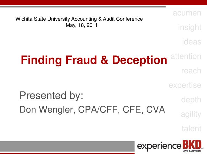 finding fraud deception
