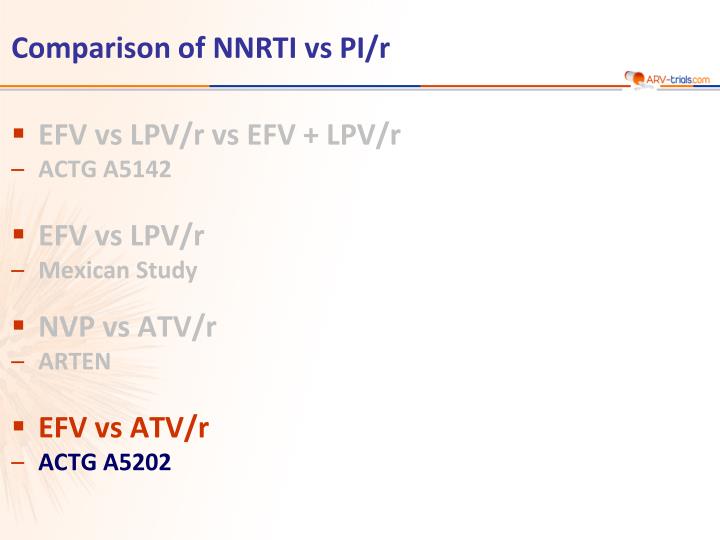 comparison of nnrti vs pi r