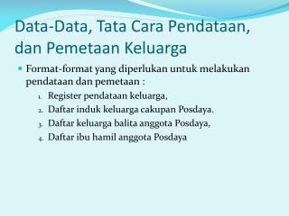 data data tata cara pendataan dan pemetaan keluarga