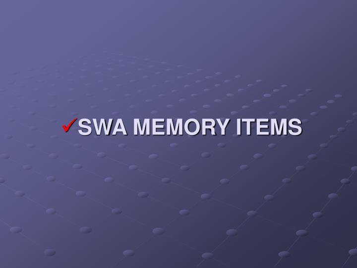 swa memory items