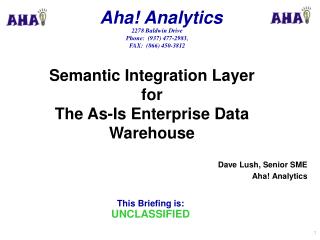 Dave Lush, Senior SME Aha! Analytics