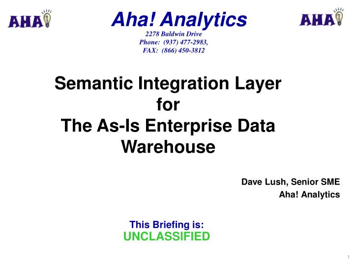 dave lush senior sme aha analytics