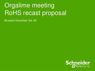 Orgalime meeting RoHS recast proposal