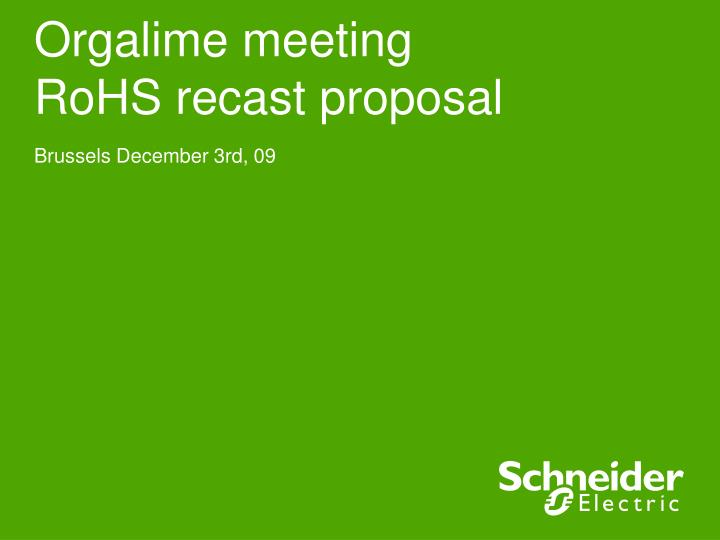 orgalime meeting rohs recast proposal